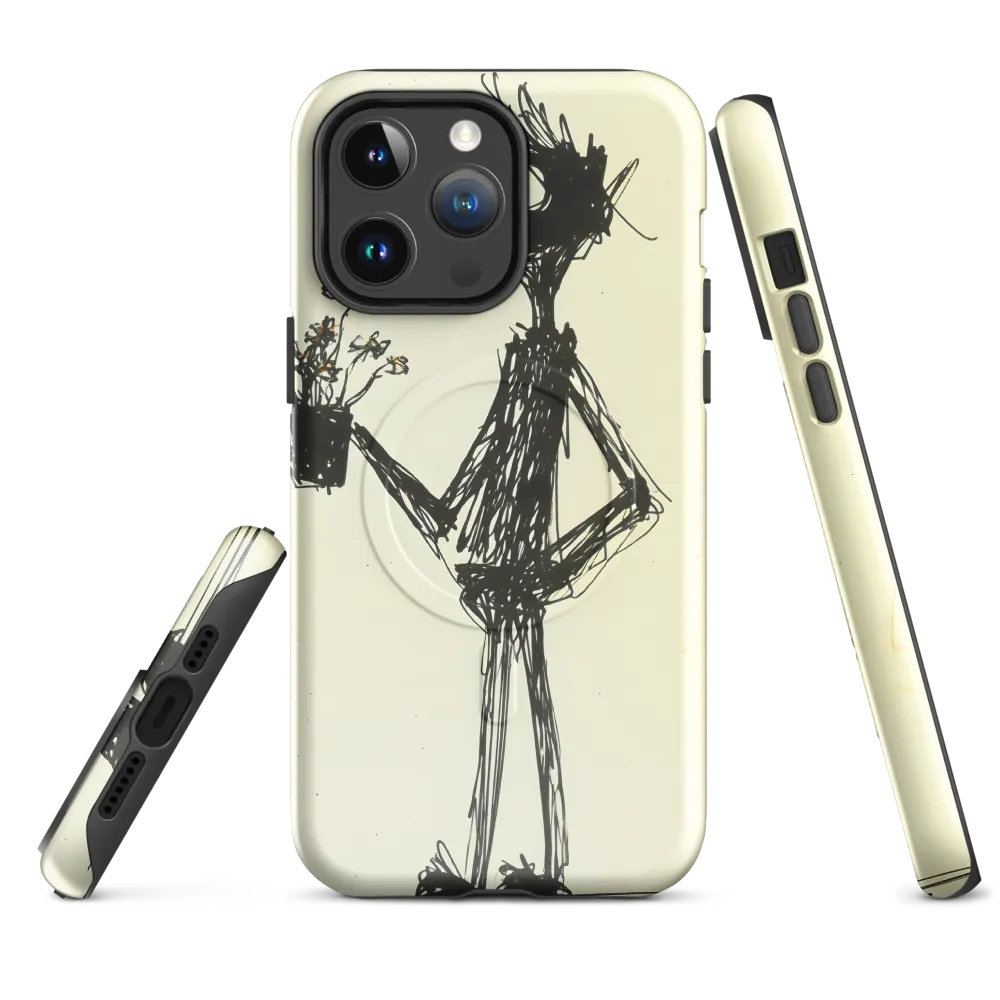 Whimsical Figure with Flowers