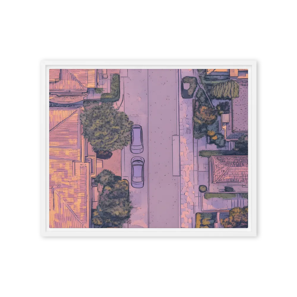 Aerial Serenity: Suburban Oasis | Canvas with White Frame | 16″×20″