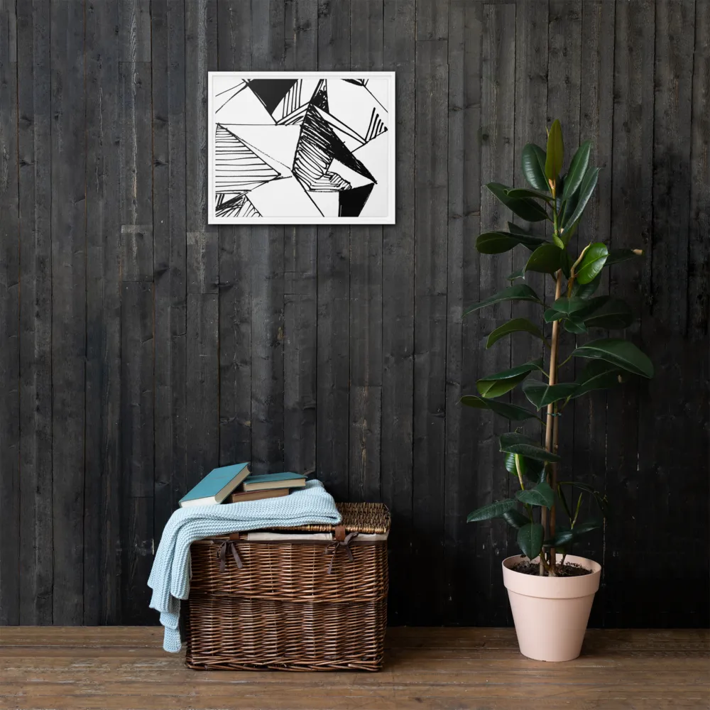 Dynamic Geometry in Ink | Canvas with White Frame | 16″×20″