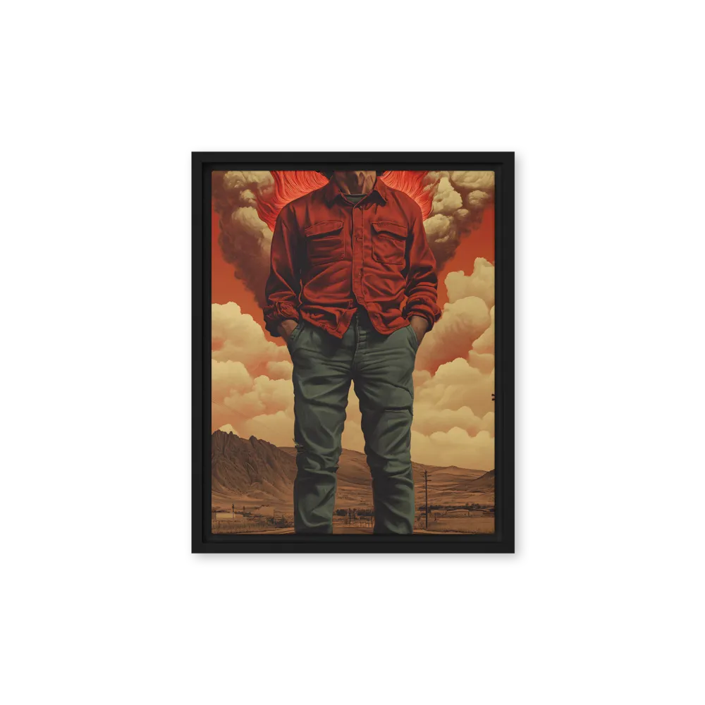 Defiant Spirit in a Surreal Landscape | Canvas with Black Frame | 11″×14″