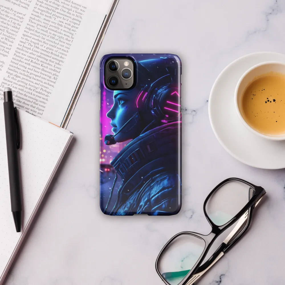 Dystopian Elegance: Cyberpunk Figure in Neon | Phone Case |  11 Pro Max | Snap Case | Glossy