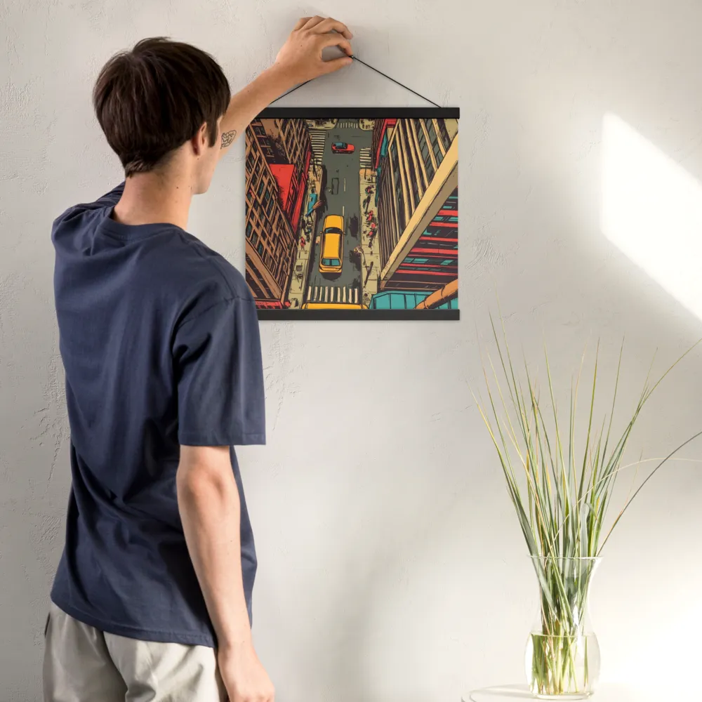 Urban Symphony | Poster With Black Wood Hanger | 16″×16″