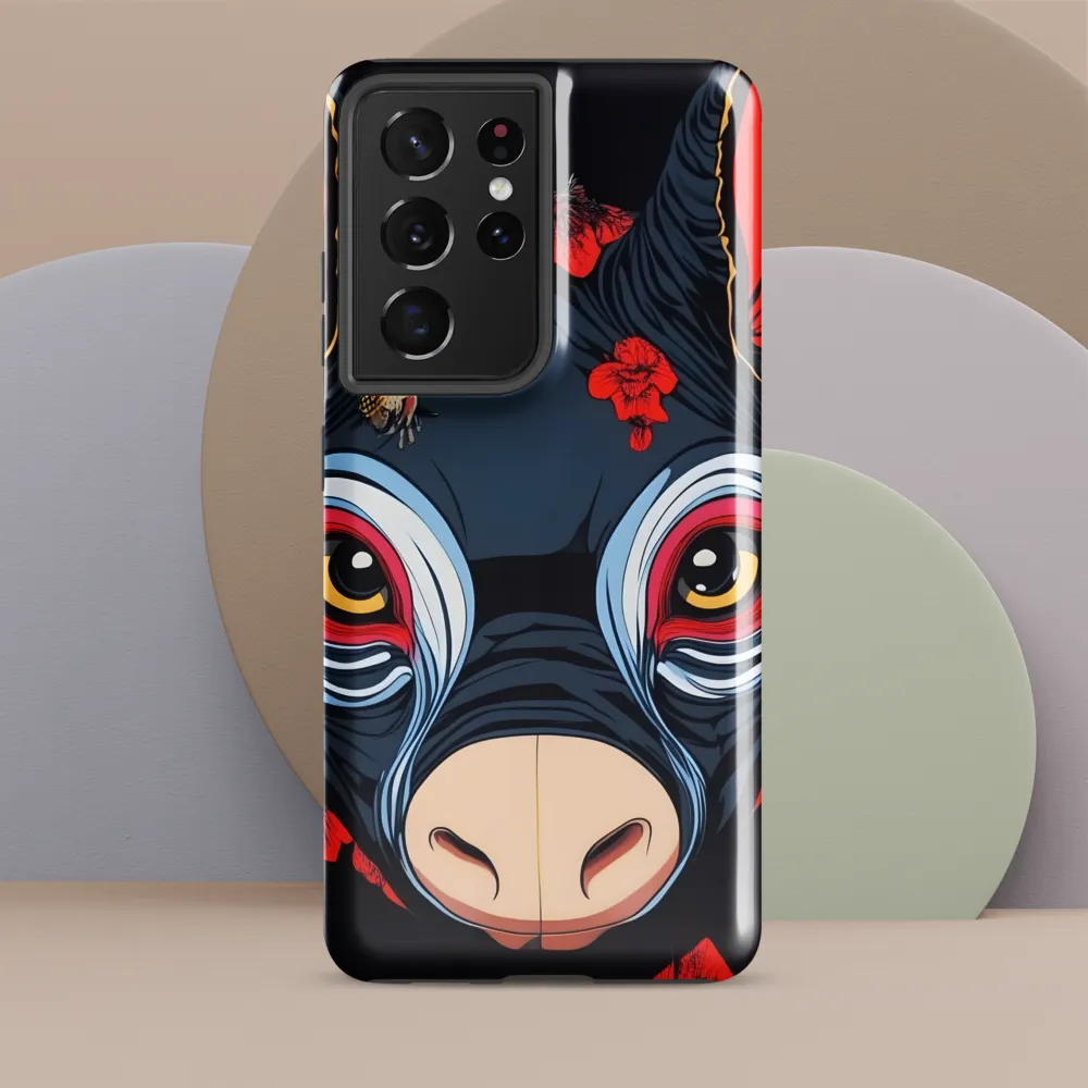 Mystical Bull with Floral Motifs