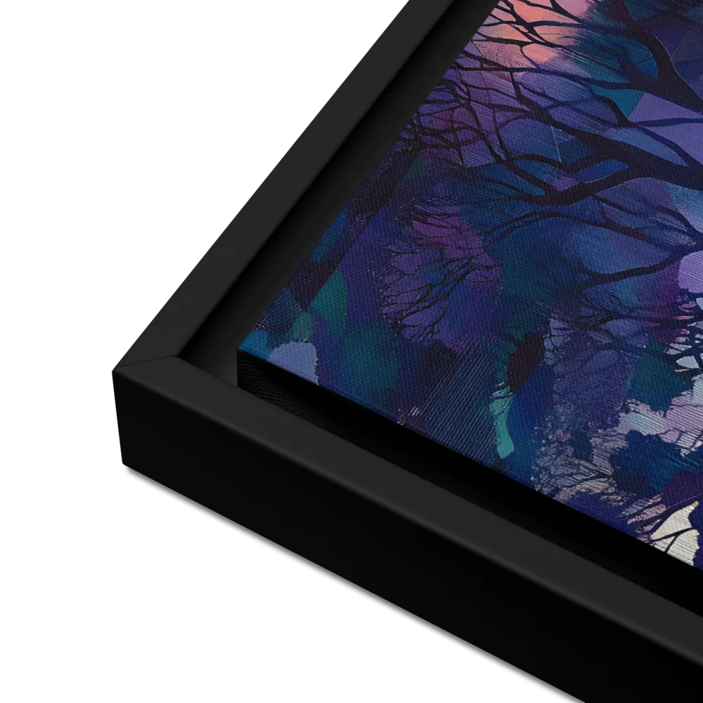 Tranquil Geometry: A Journey Through Color | Canvas with Black Frame | 16″×16″
