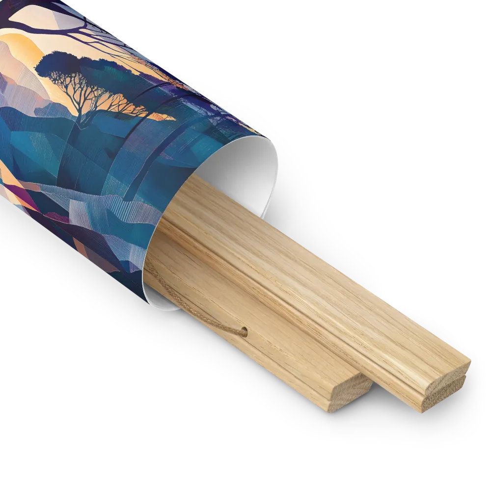 Tranquil Geometry: A Journey Through Color | Poster With Oak Wood Hanger | 10″×10″