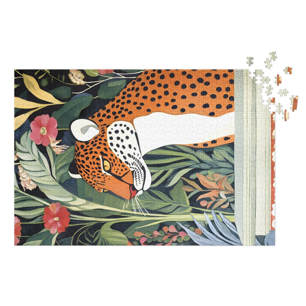 Jungle Leopard Serenity 
 Jigsaw Puzzle in Tin Box