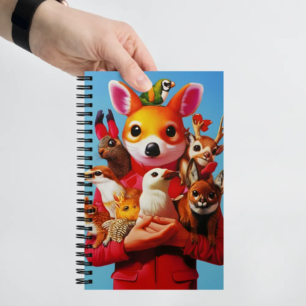 Harmony in Whimsy: A Modern Animal Ensemble | Spiral Notebook