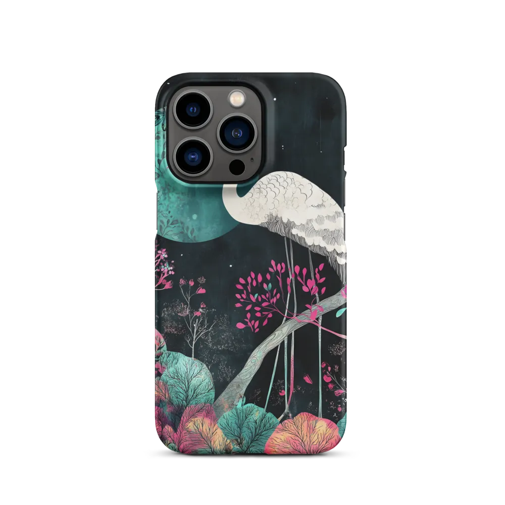 Ethereal Presence: Heron in a Floral Dreamscape | Phone Case |  13 Pro | Snap Case | Matte
