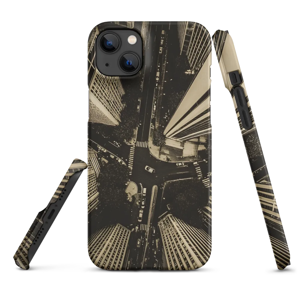 Urban Symphony: Aerial Perspective of City Life | Phone Case |  14 Plus | Snap Case | Matte