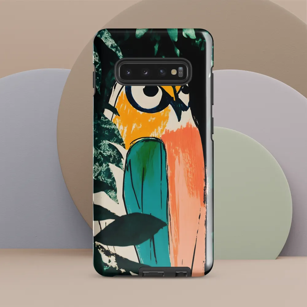 Camouflaged Majesty: The Abstract Owl | Phone Case |  S10 Plus | Tough Case | Glossy