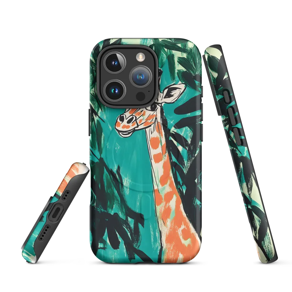 Curious Giraffe in Lush Greenery | Phone Case |  16 Pro | MagSafe® Tough Case | Matte
