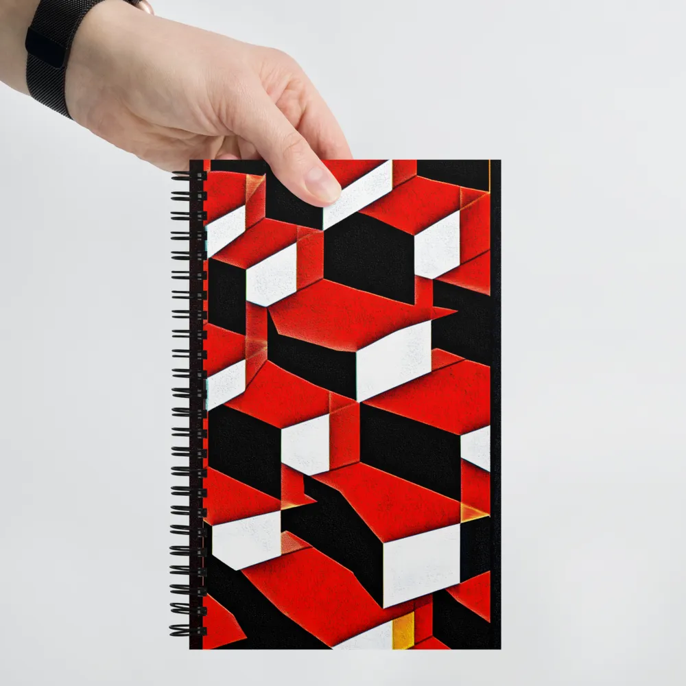 Dynamic Geometric Interplay | Spiral Notebook