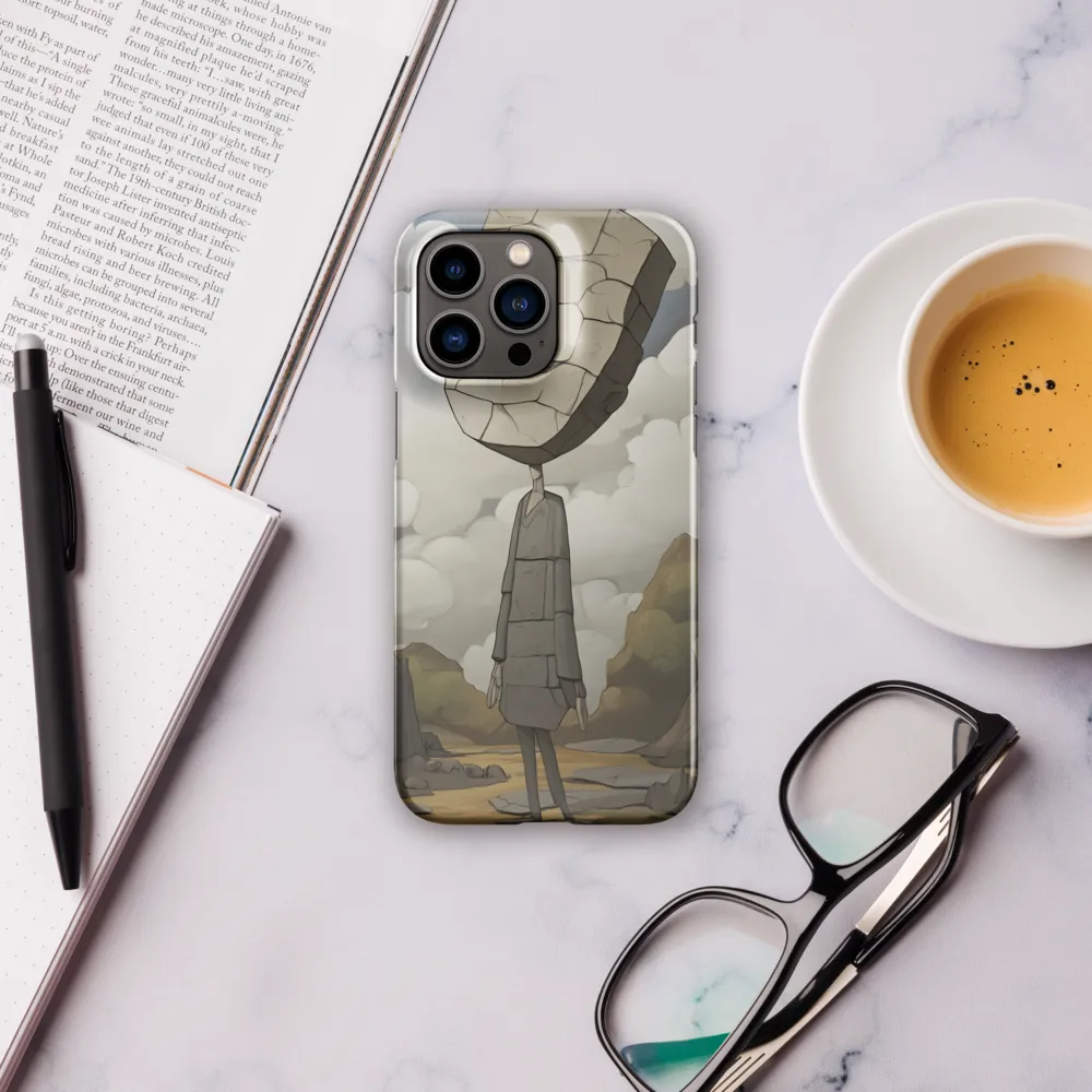 Whimsical Stone Figure in a Rocky Landscape | Phone Case |  14 Pro Max | Snap Case | Glossy