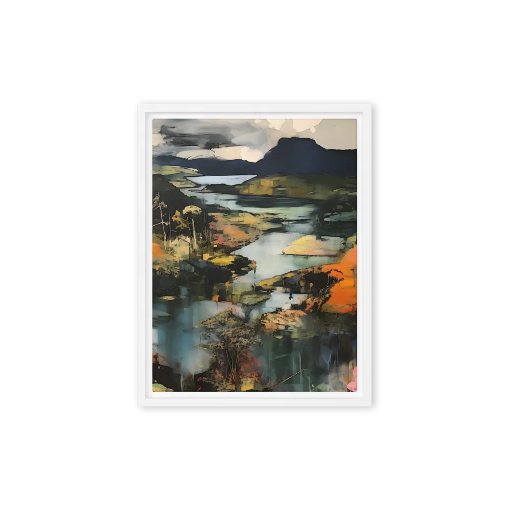 Harmony of Nature: An Abstract Journey | Canvas with White Frame | 9″×12″