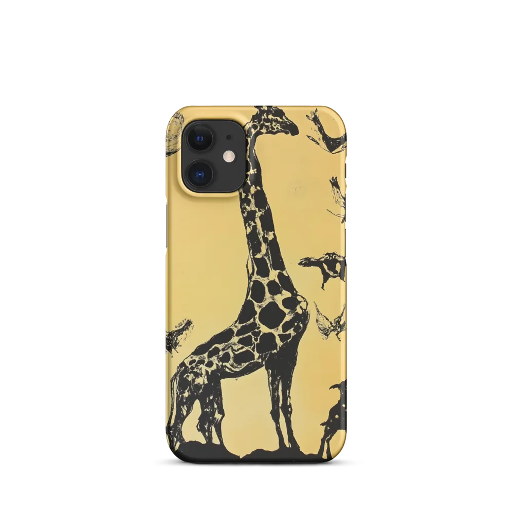 Whimsical Harmony of Giraffe and Birds