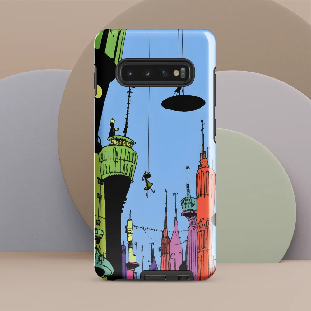 Whimsical Heights: A Futuristic Cityscape | Phone Case |  S10 Plus | Tough Case | Glossy