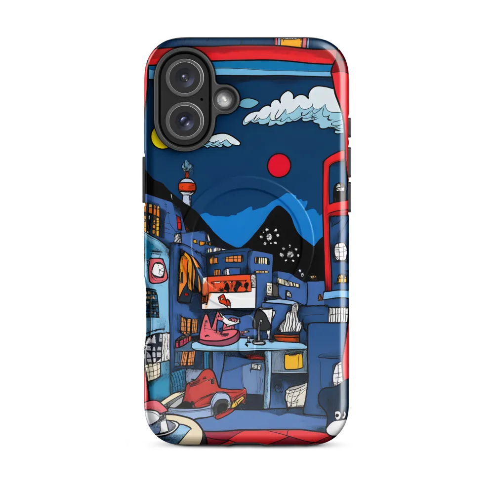 Whimsical Cityscape at Night