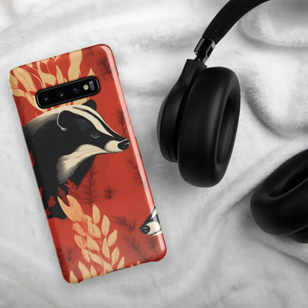 Whimsical Badger Dance | Phone Case |  S10 Plus | Snap Case | Glossy