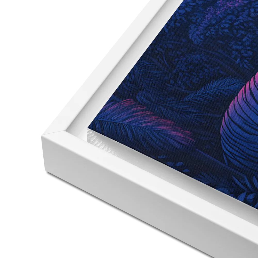 Mystic Prowler: The White Tiger in the Jungle | Canvas with White Frame | 16″×16″