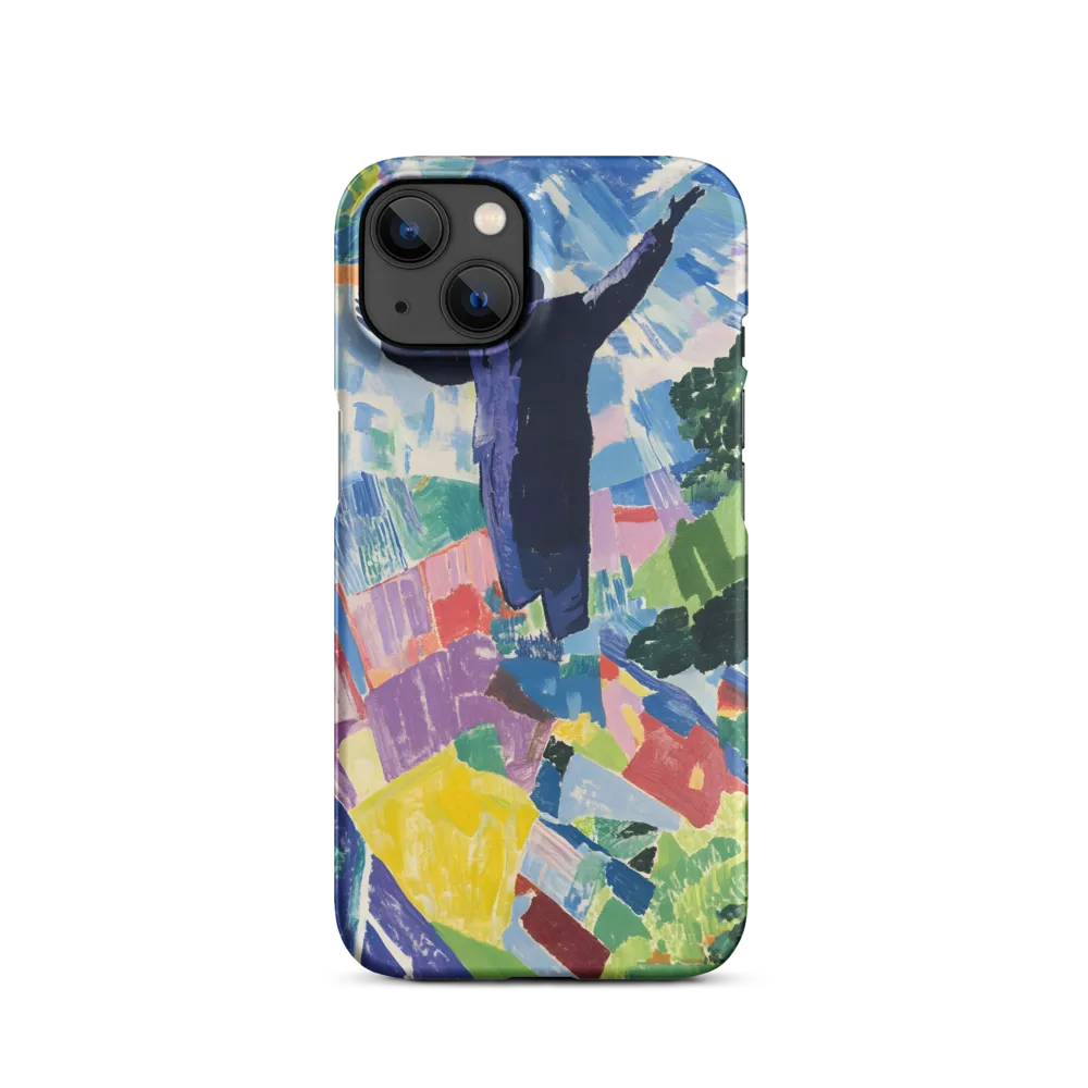 Elysium: A Soaring Figure Amidst Colorful Landscapes | Phone Case |  13 | Snap Case | Matte