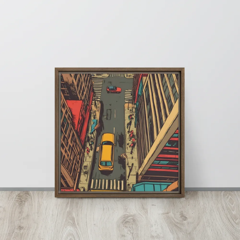 Urban Symphony | Canvas with Brown Frame | 16″×16″