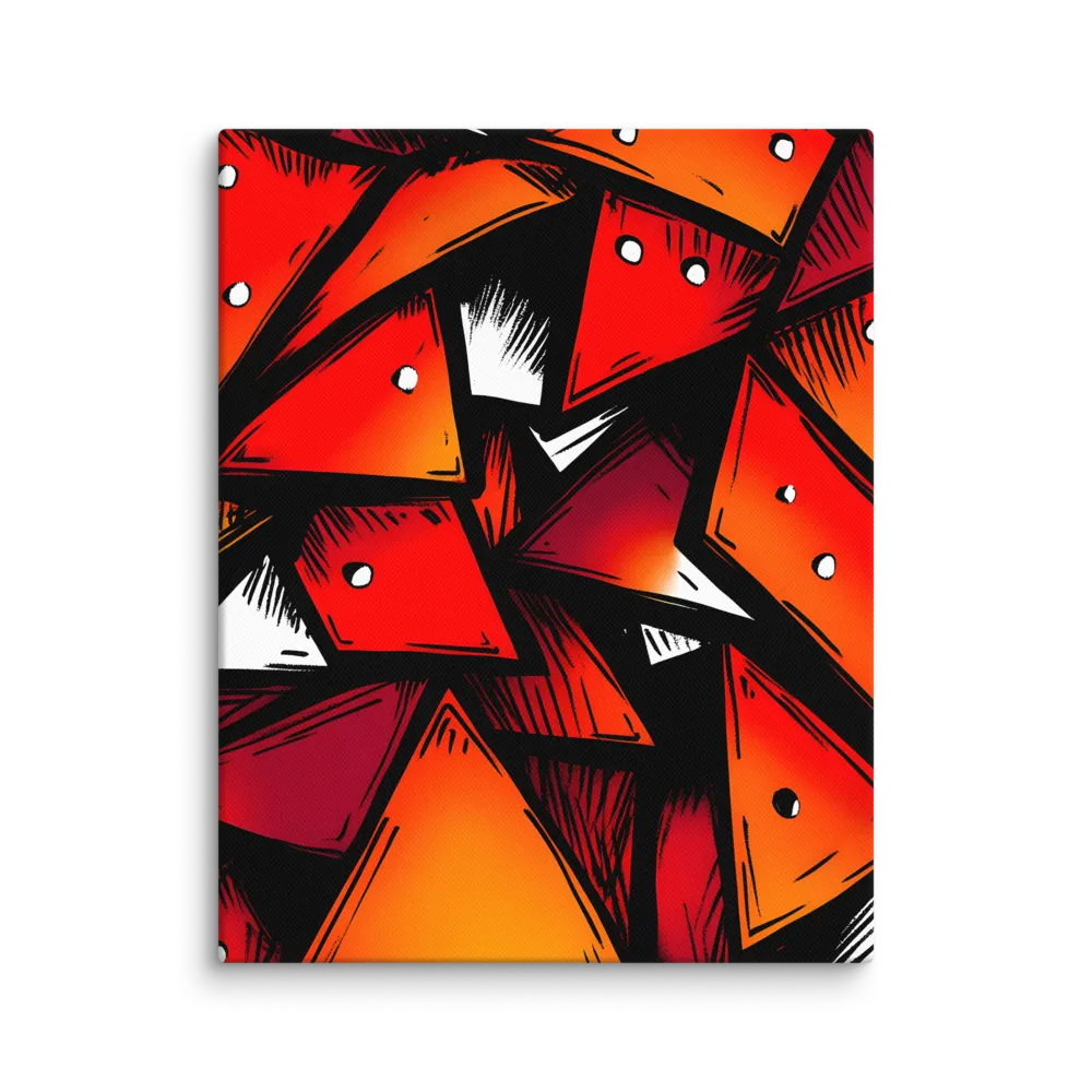 Dynamic Geometry of Red and Orange | Canvas | 11″×14″