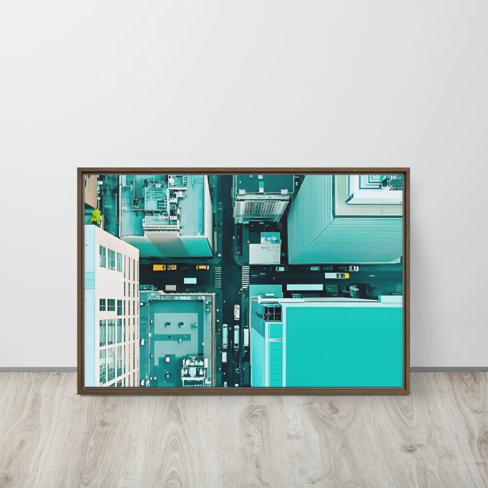 Urban Geometry: Aerial Perspective | Canvas with Brown Frame | 20″×30″