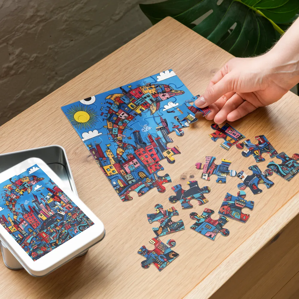 Urban Dolphin 
 Jigsaw Puzzle in Tin Box