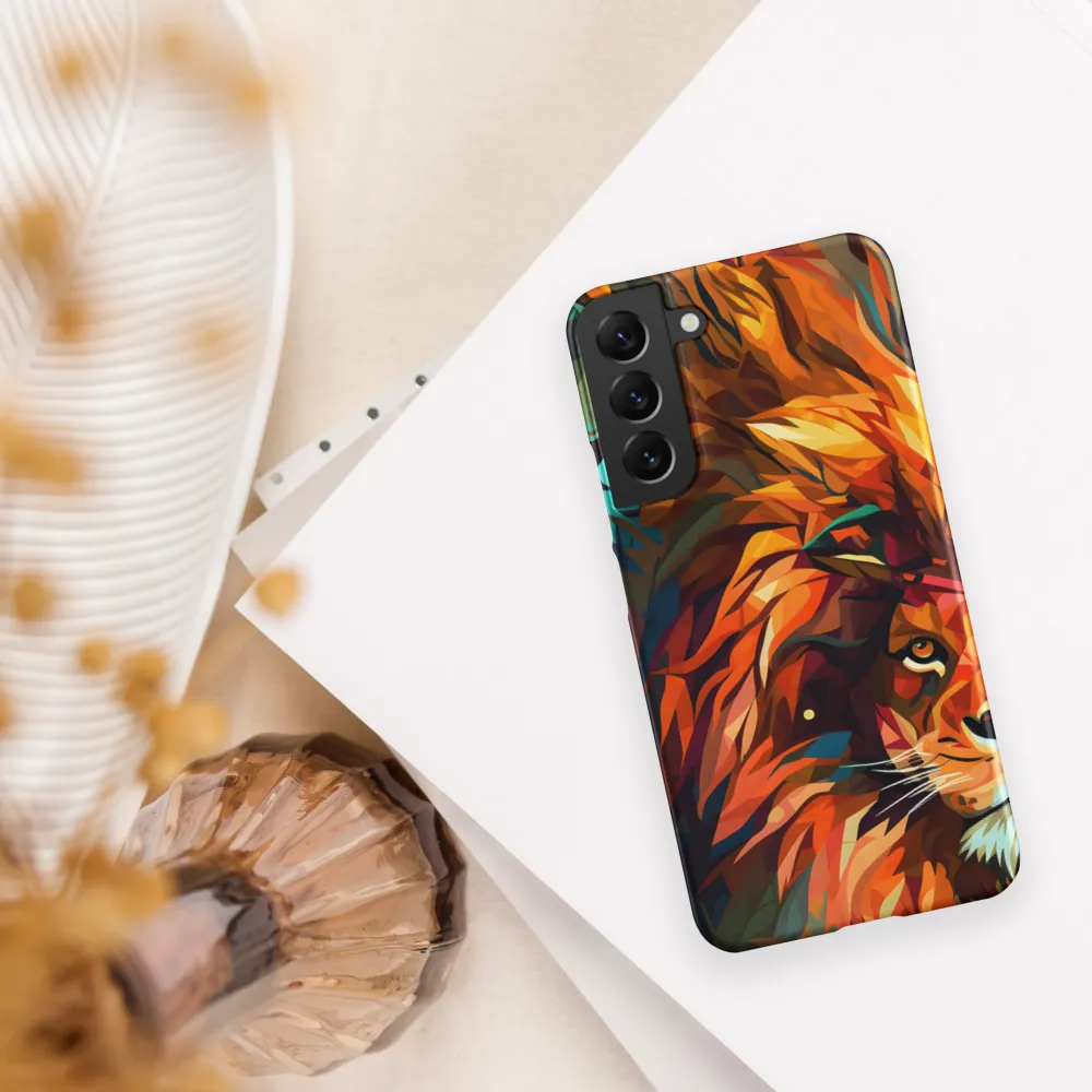 Majestic Gaze: The Polygonal Lion