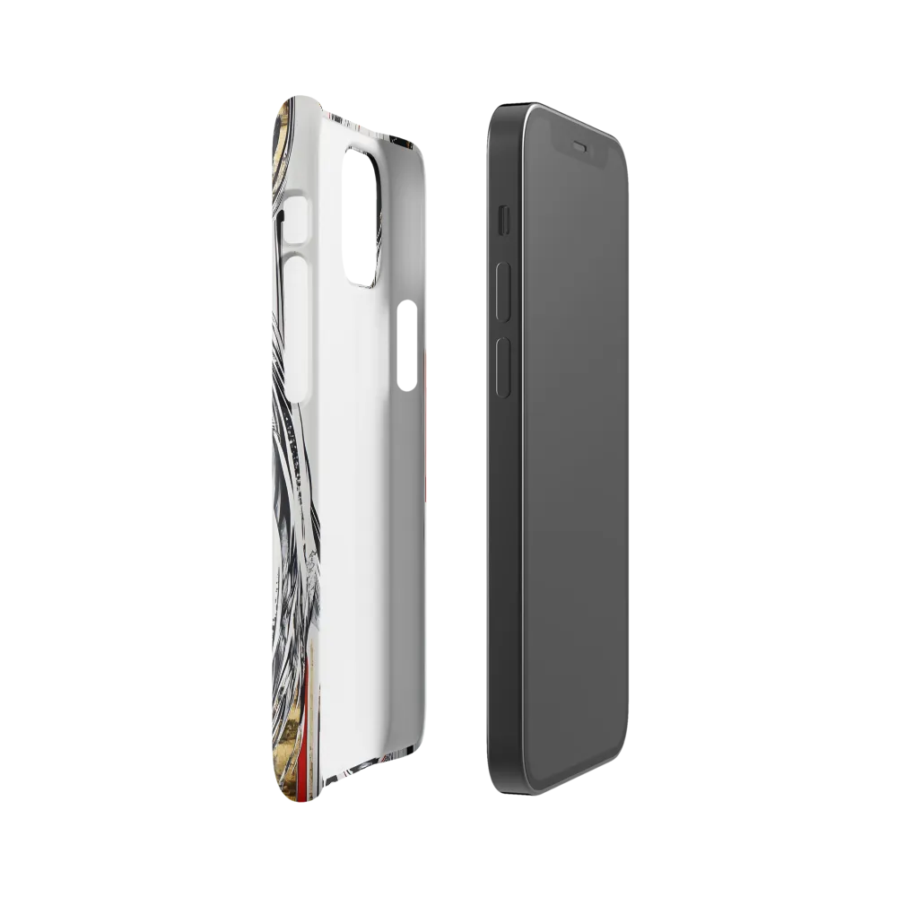 Ethereal Majesty: The Abstract Zebra | Phone Case |  12 Mini | Snap Case | Glossy