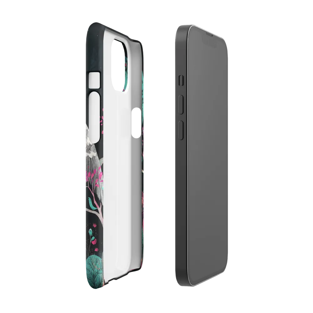 Ethereal Presence: Heron in a Floral Dreamscape | Phone Case |  13 | Snap Case | Glossy