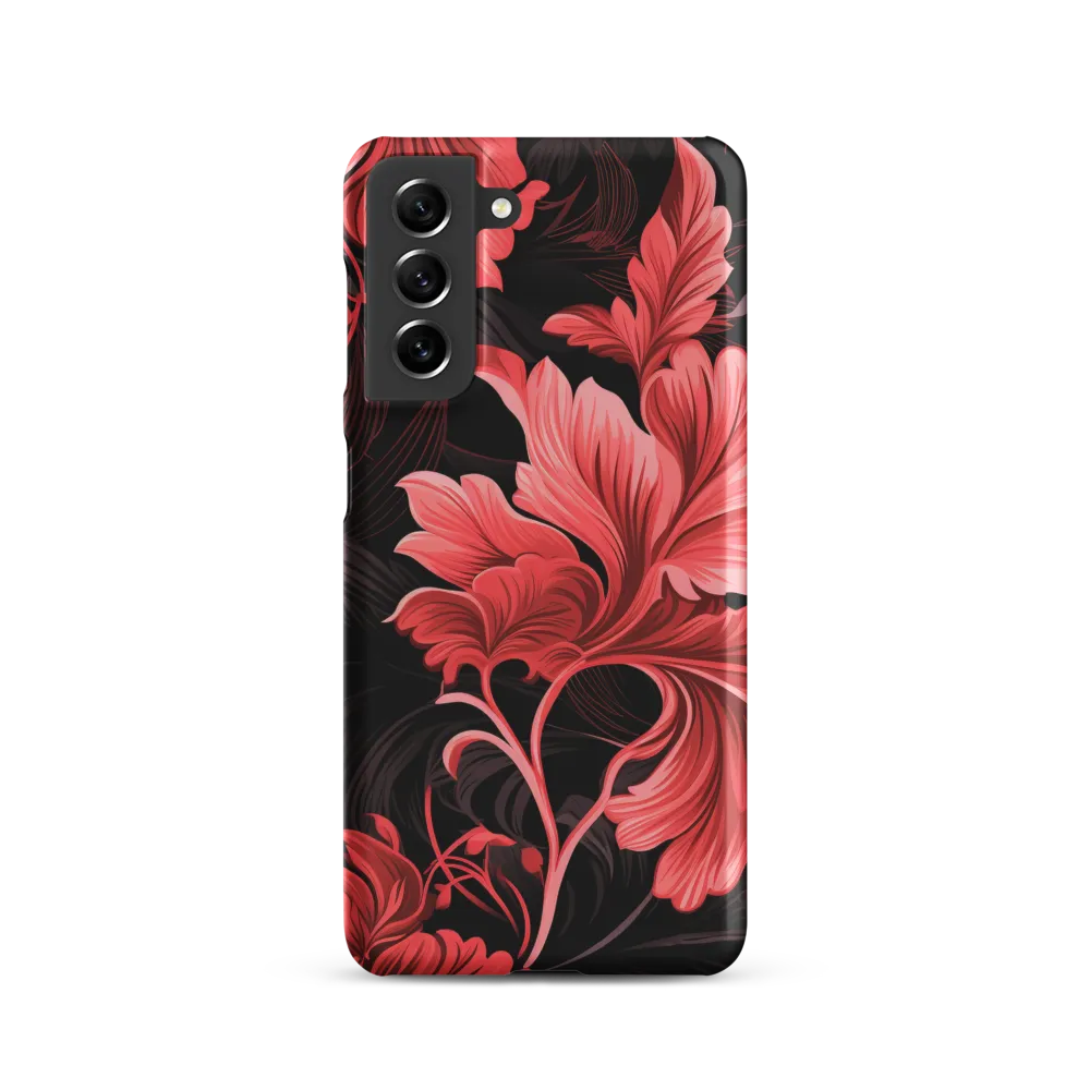 Tropical Elegance in Red | Phone Case |  S21 | Snap Case | Matte