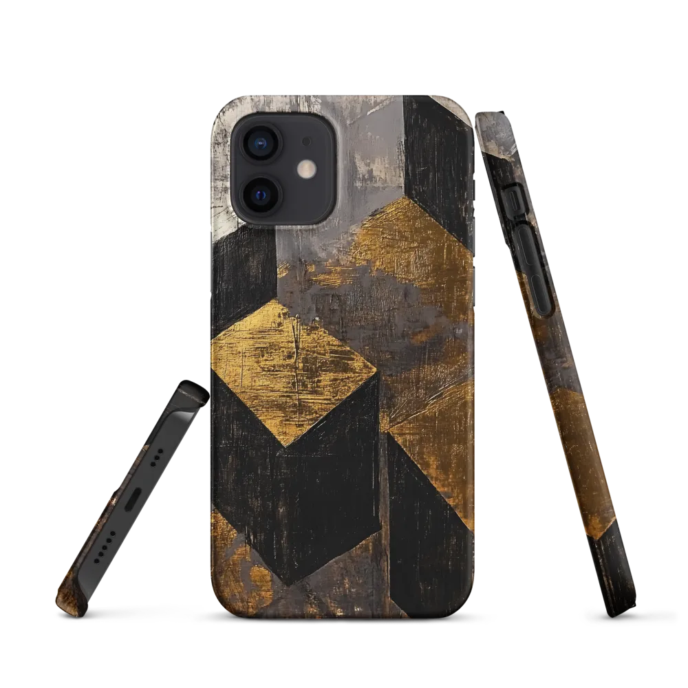 Geometric Harmony in Gold and Black | Phone Case |  12 | Snap Case | Matte