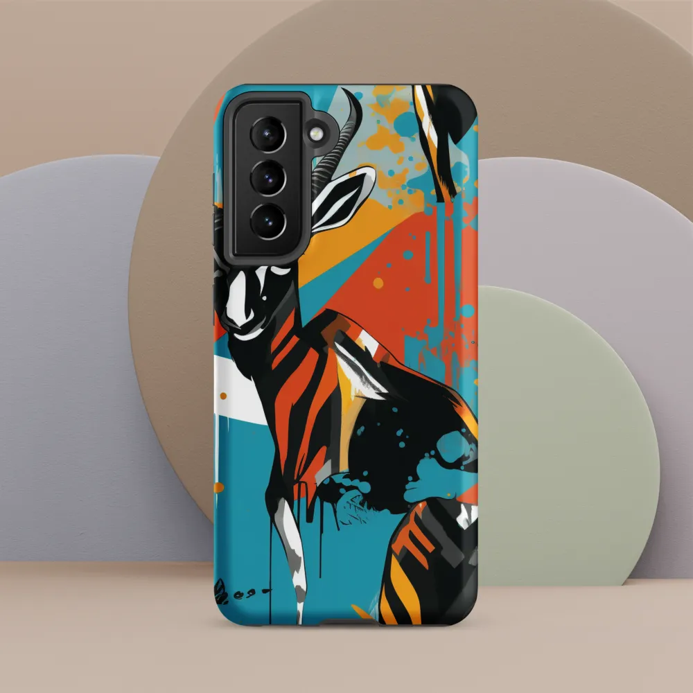 Dynamic Antelope in Vivid Abstract