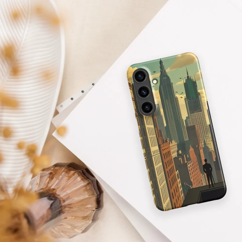 Urban Dreams: A Silhouette in Art Deco Cityscape