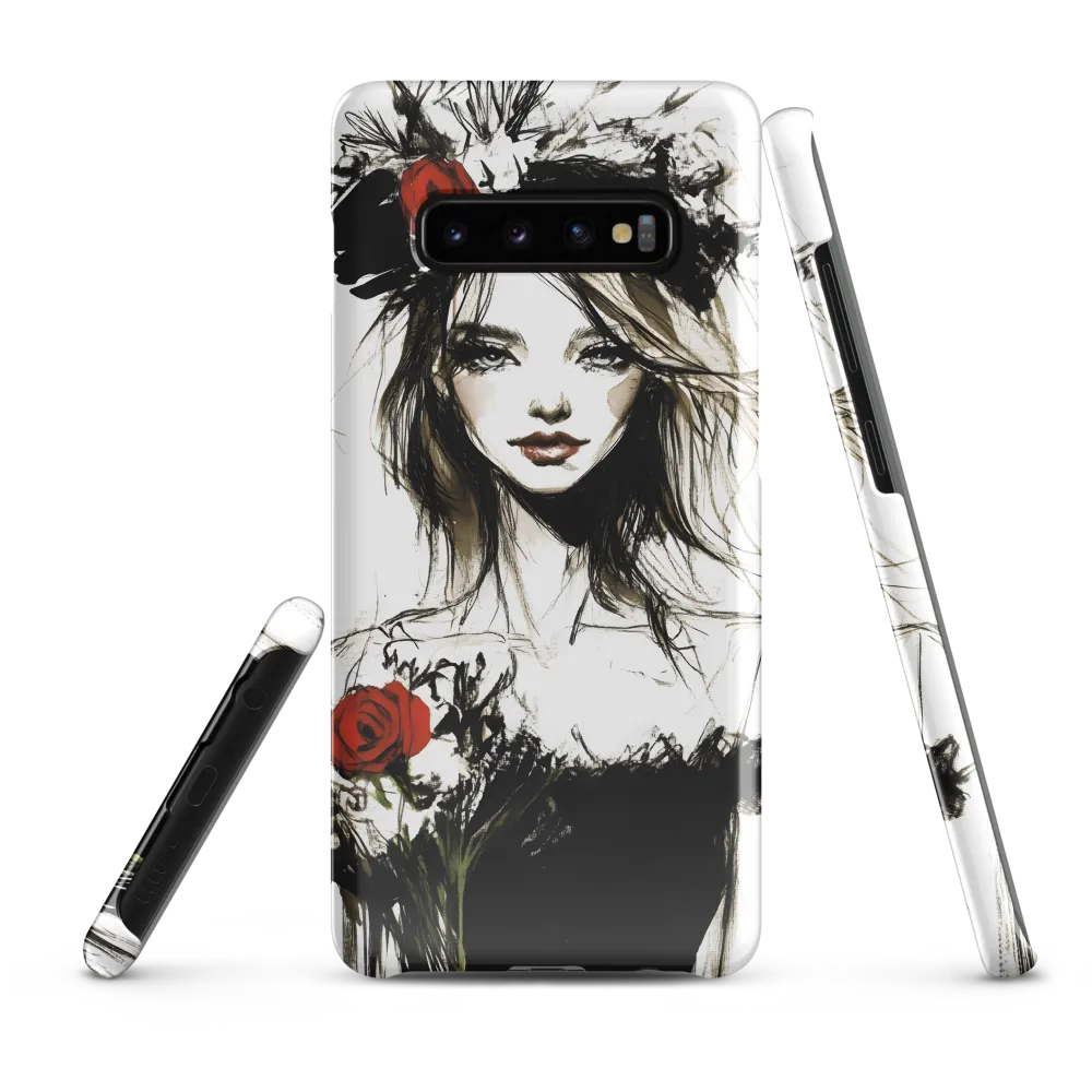 Elegance in Black and Red | Phone Case |  S10 Plus | Snap Case | Glossy