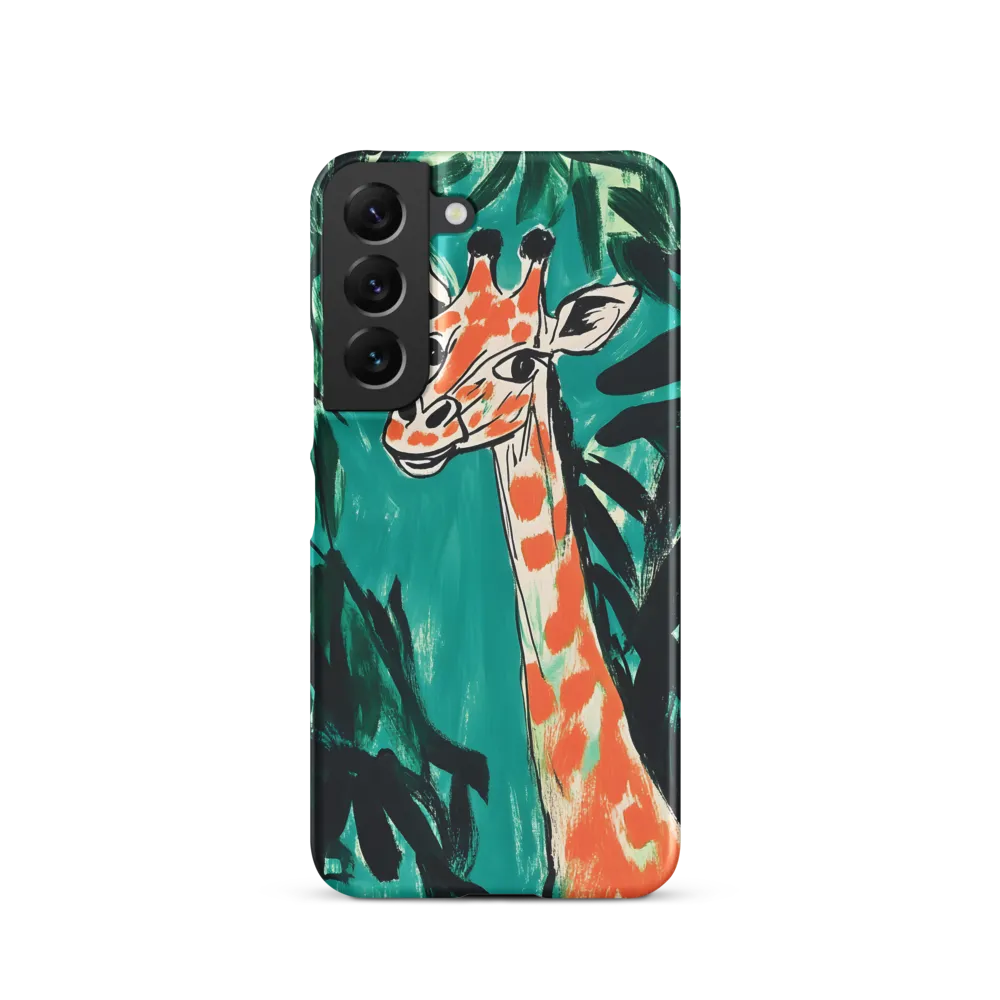 Curious Giraffe in Lush Greenery | Phone Case |  S22 | Snap Case | Matte