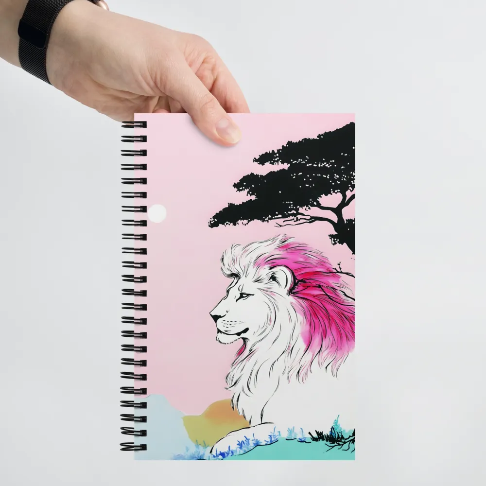 Serene Majesty: A Lion's Profile | Spiral Notebook