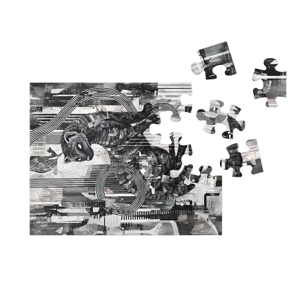 Collaged Weasel 
 Jigsaw Puzzle in Tin Box