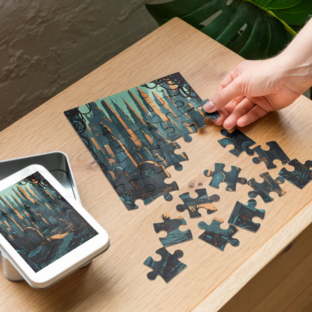 Mausoleum at Dusk 
 Jigsaw Puzzle in Tin Box