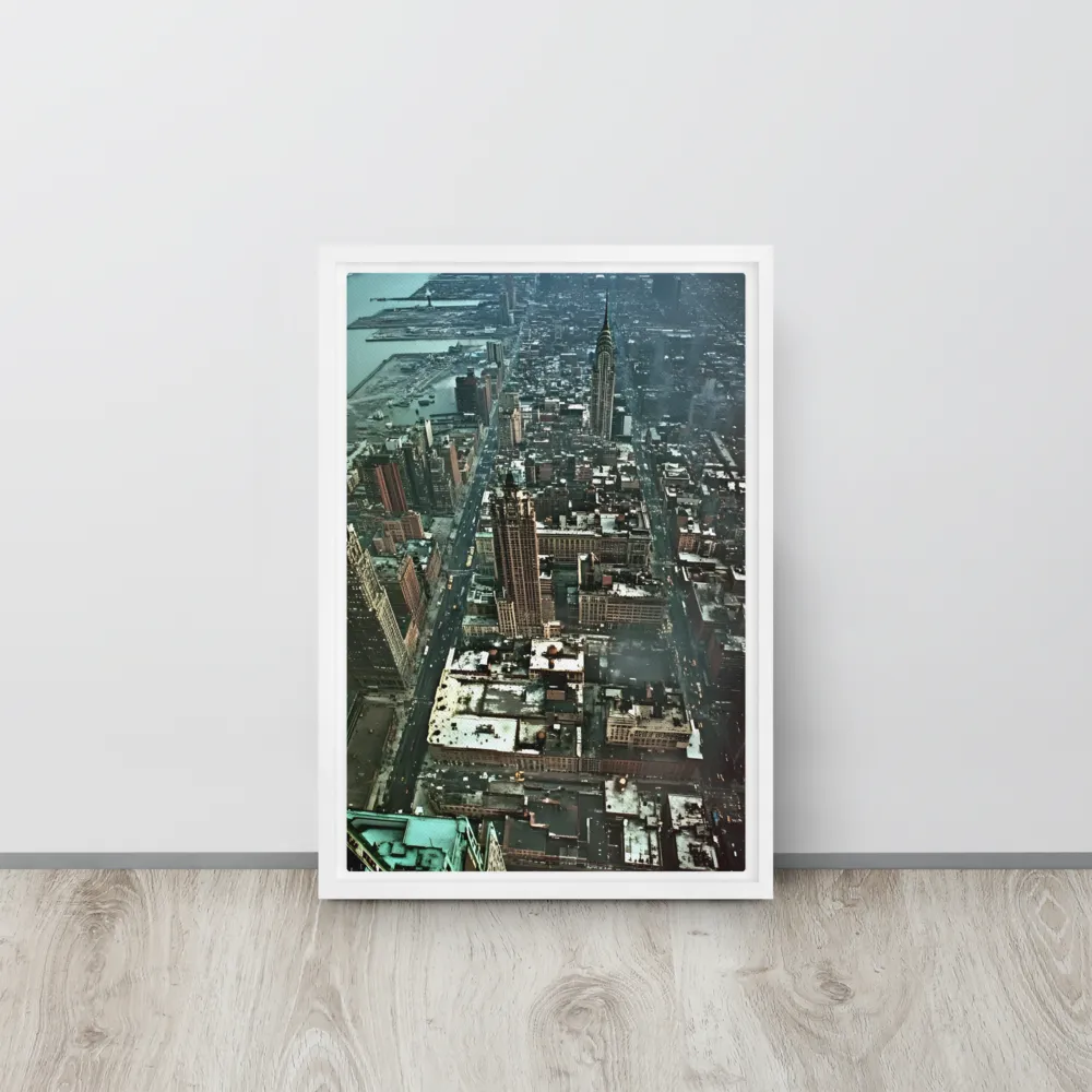 Aerial Symphony of Urban Life | Canvas with White Frame | 12″×18″