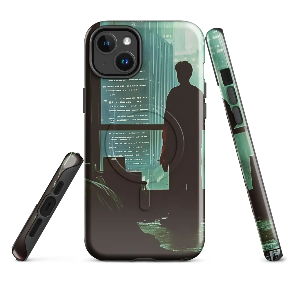 Silent Contemplation in a Futuristic Dystopia | Phone Case |  14 Plus | MagSafe® Tough Case | Glossy
