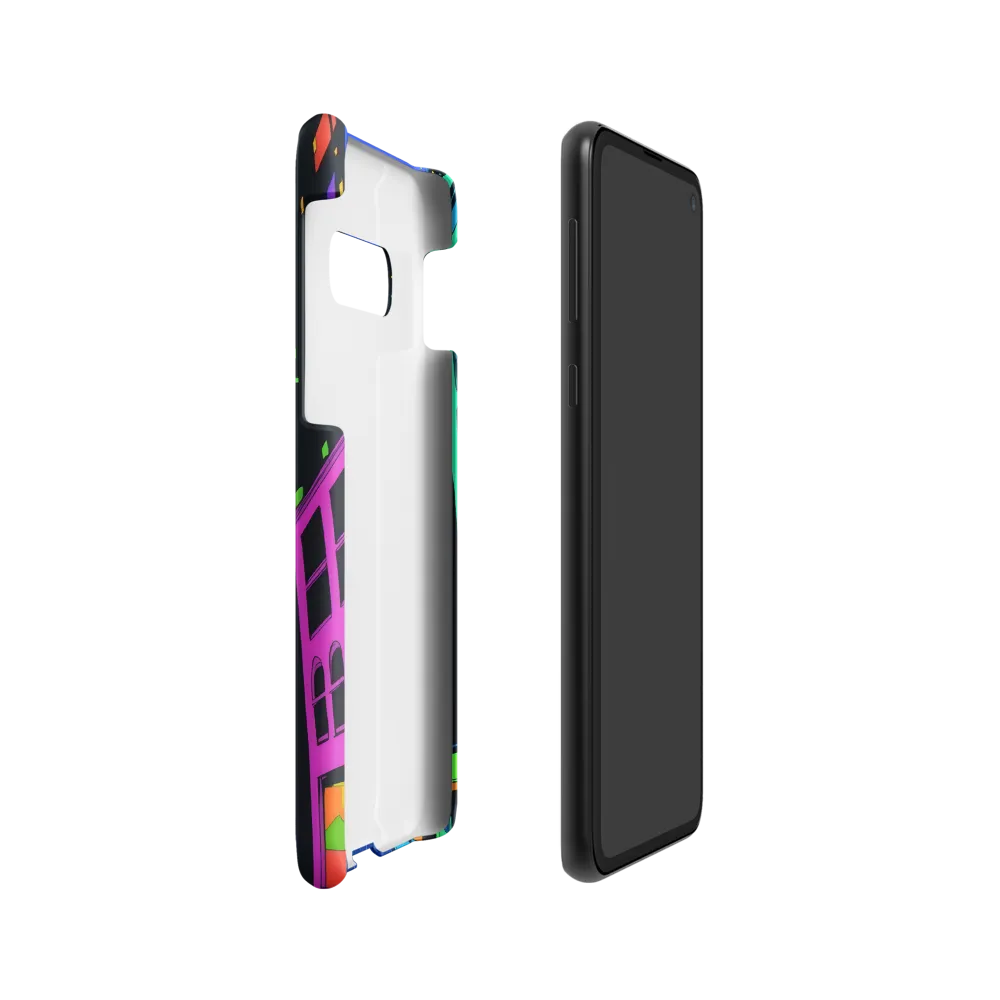 Neon Dreamscape: A Futuristic City at Dusk | Phone Case |  S10e | Snap Case | Matte