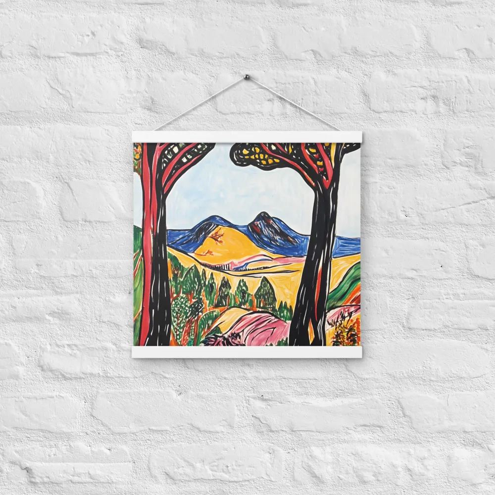 Vibrant Nature's Embrace | Poster With White Wood Hanger | 16″×16″