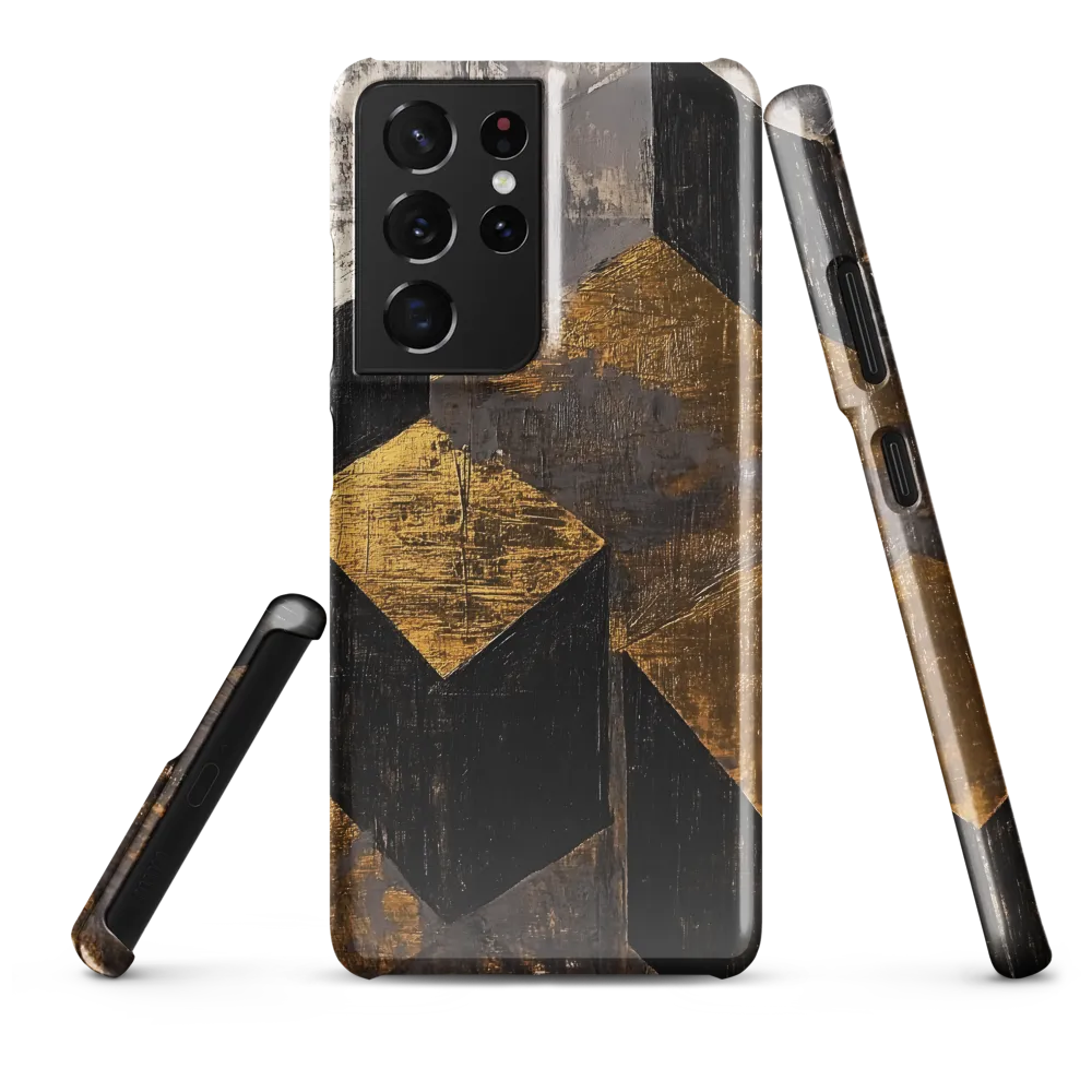 Geometric Harmony in Gold and Black | Phone Case |  S21 Ultra | Snap Case | Glossy
