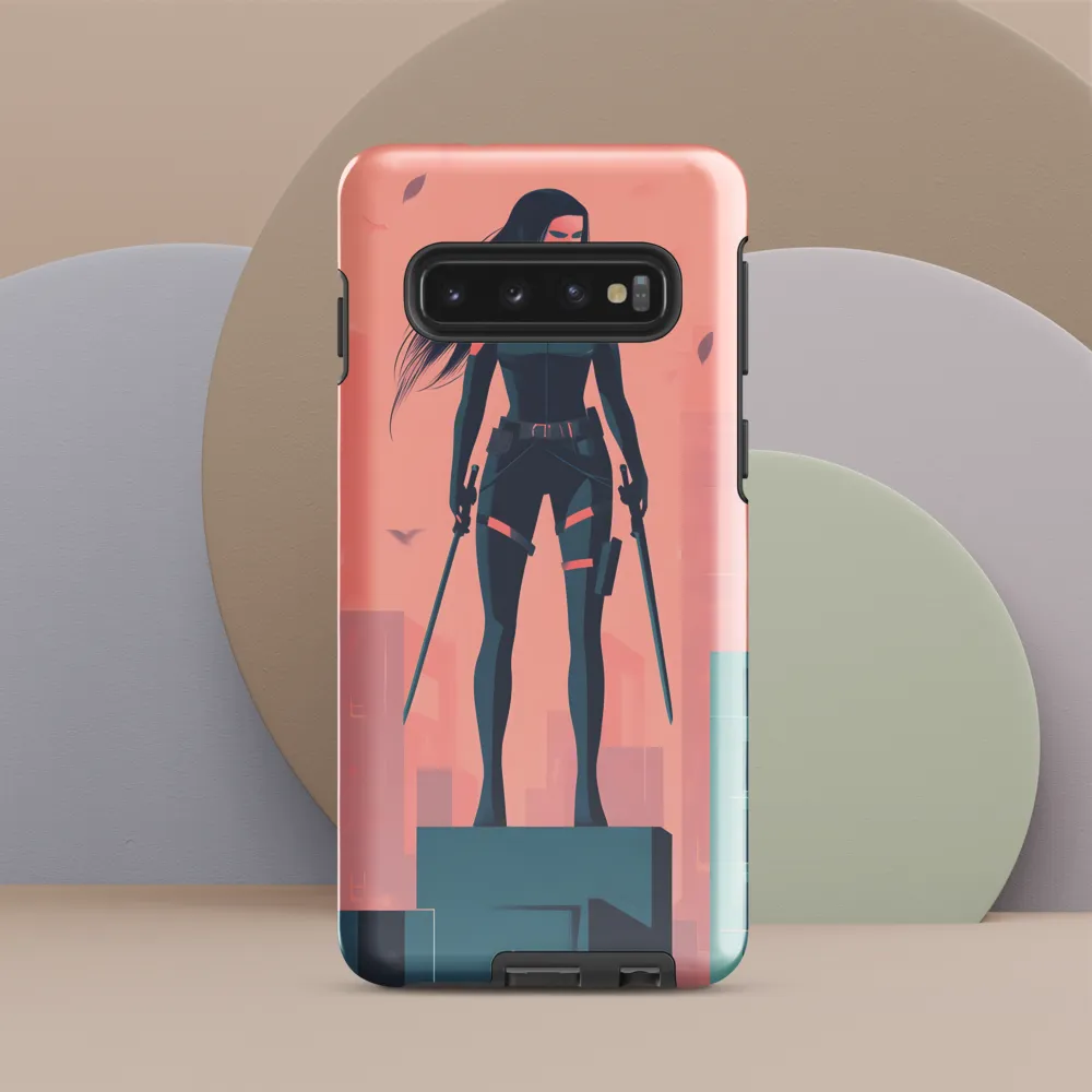 Urban Sentinel: A Warrior's Stand | Phone Case |  S10 | Tough Case | Glossy