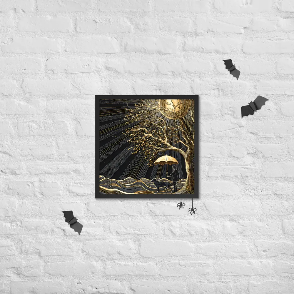 Under the Golden Sun 
 Poster with Black Frame | 18″x 18″