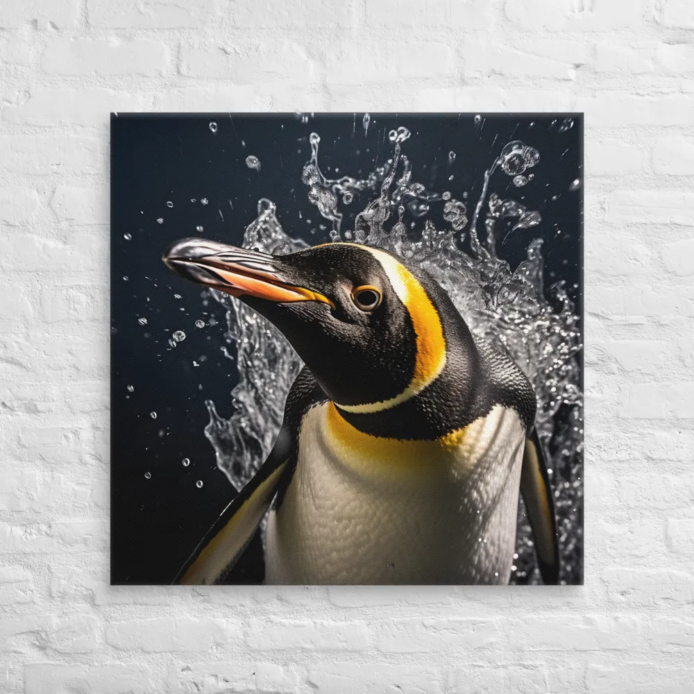 Emerging Majesty: The Penguin in Motion | Canvas | 32″×32″