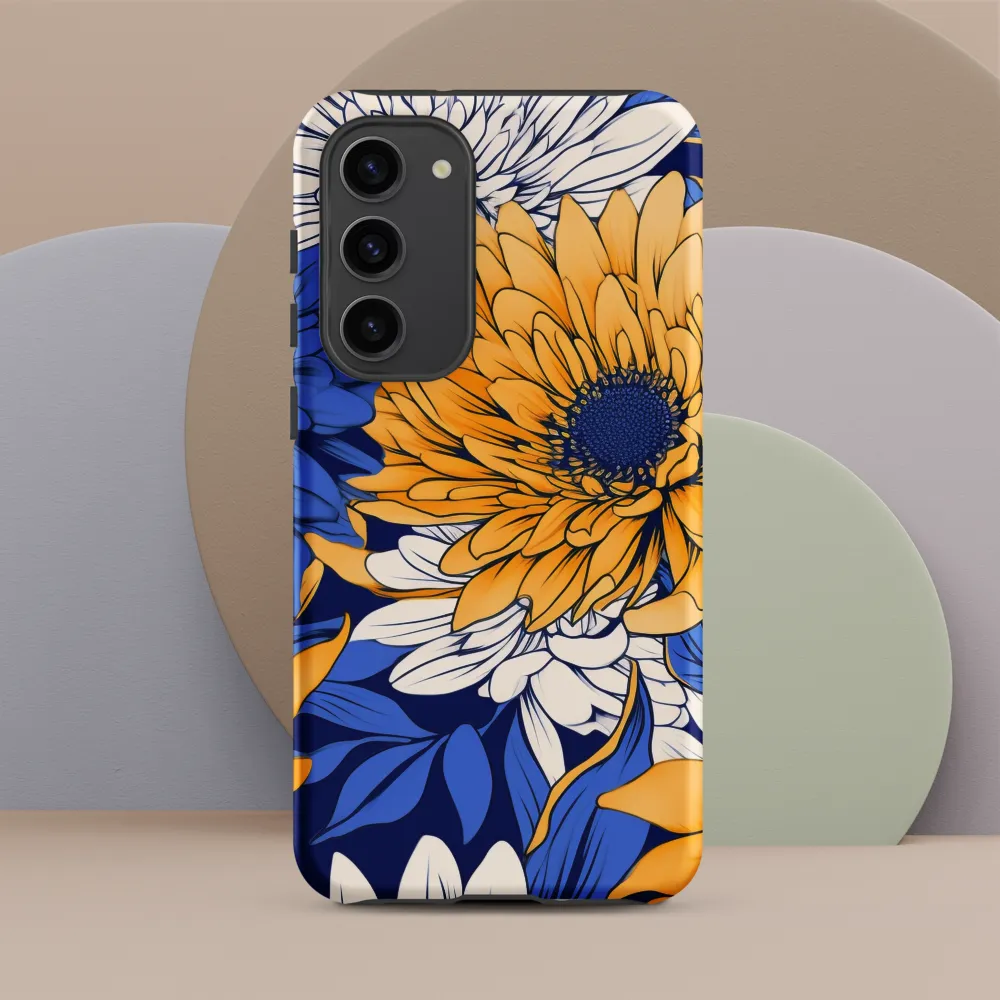 Floral Harmony in Blue and Yellow