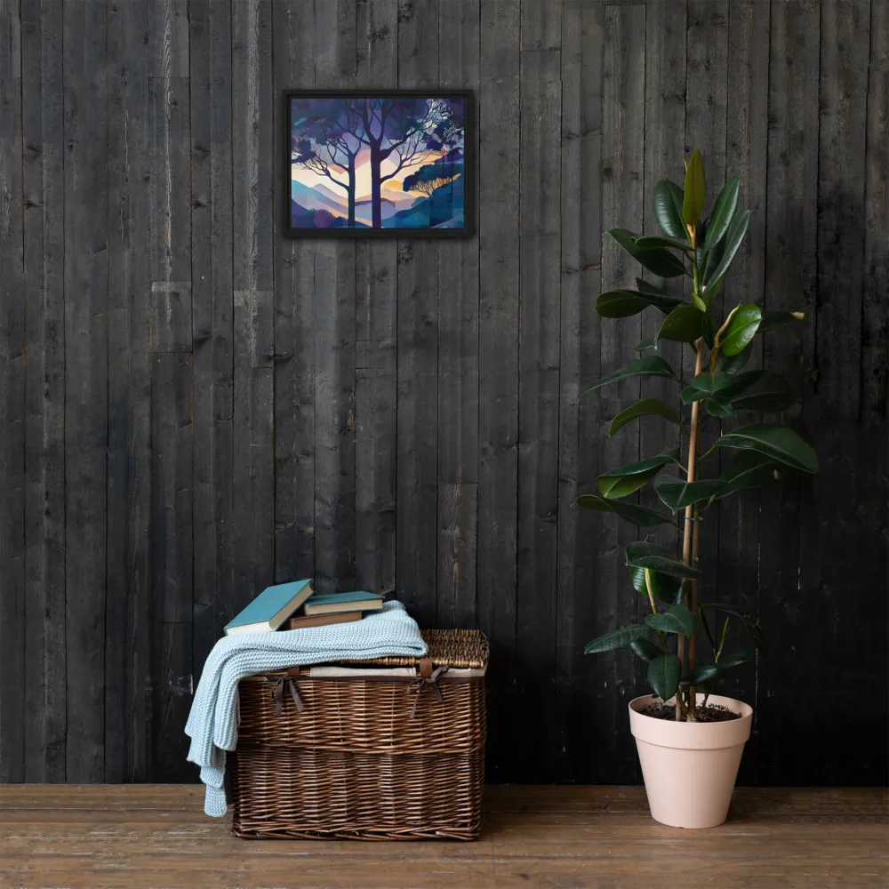 Tranquil Geometry: A Journey Through Color | Canvas with Black Frame | 12″×16″